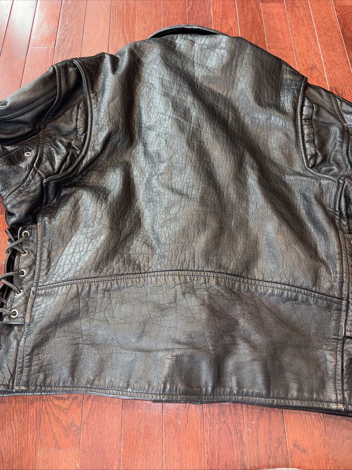 JR Jacket Mens Biker Genuine Leather Motorcycle Lace Up Zipper Details Belted 50