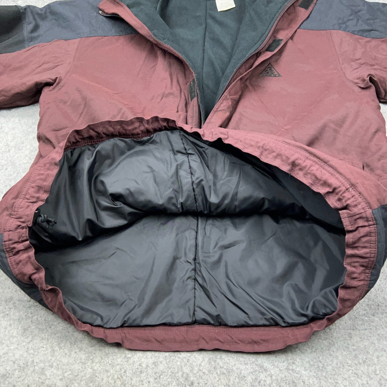 VTG Nike ACG Jacket Mens Large Burgundy Zip Pullover Nylon Fleece Lined Outdoors