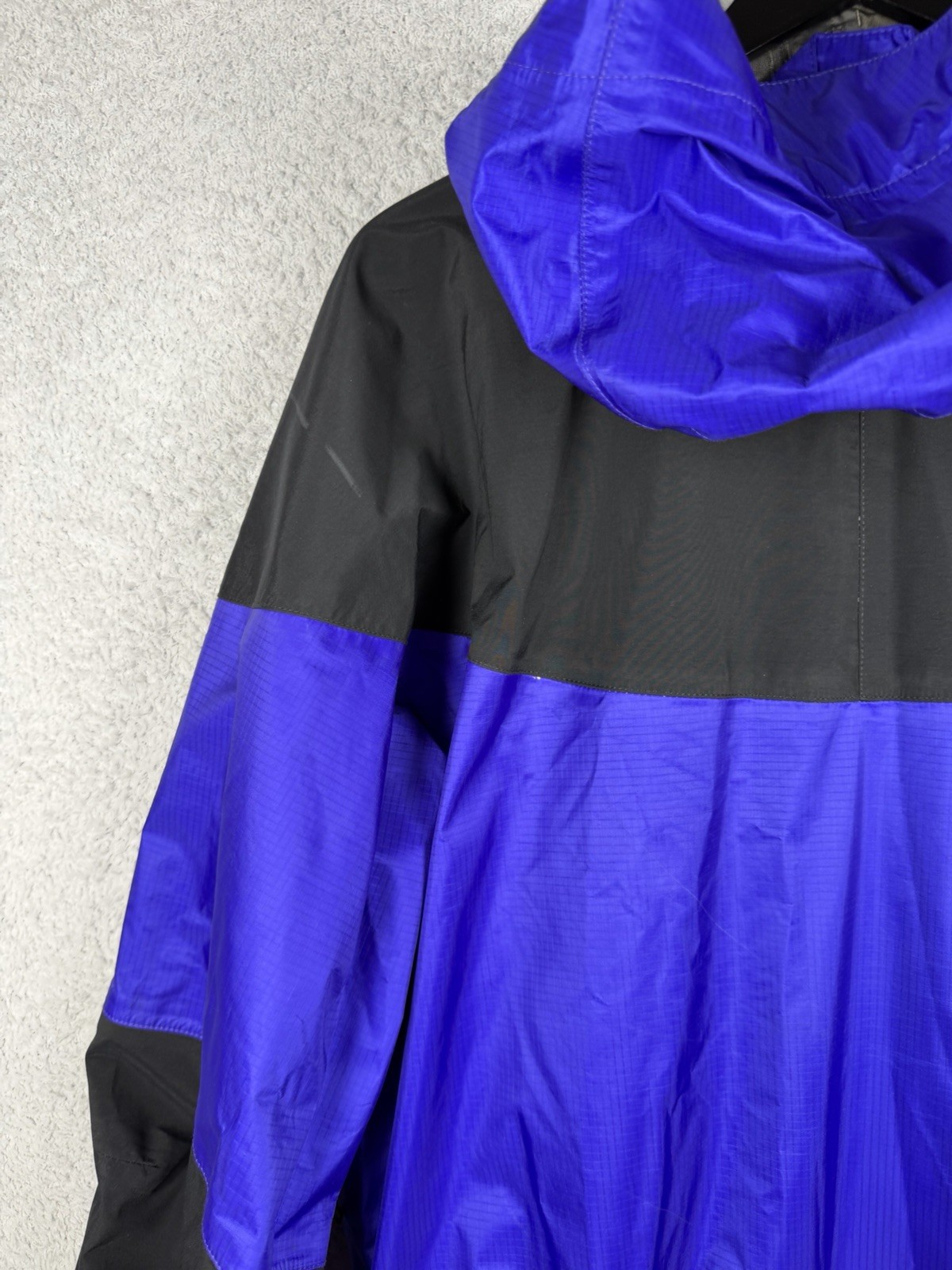 Marmot GTX Purple Black Hooded Men’s Sz M 1 Piece Windbreaker Belted Suit