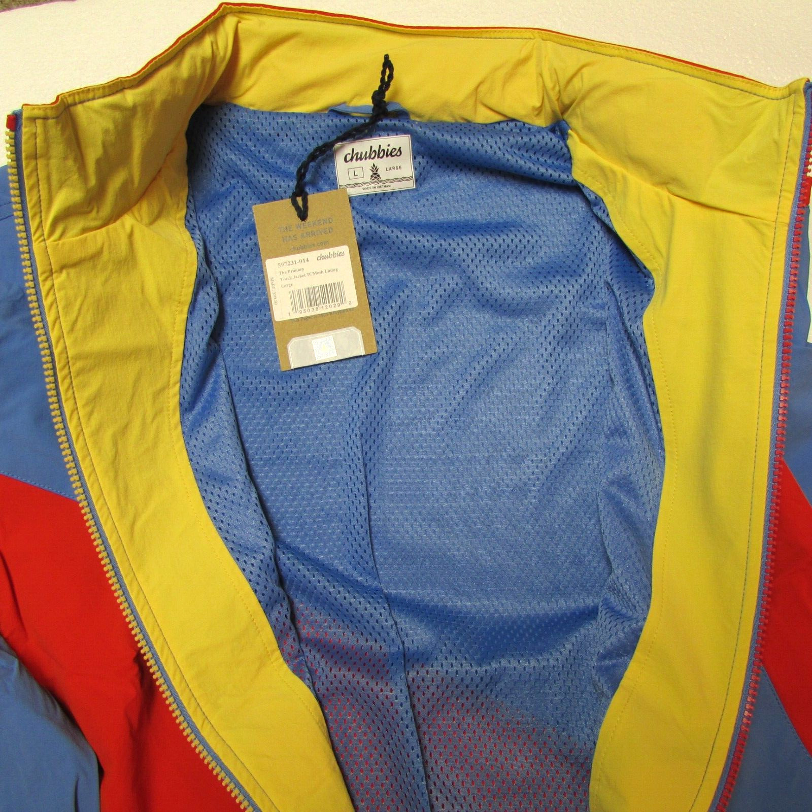 NEW Chubbies Men’s Spring Fall Windbreaker Multicolor Track Jacket 90s Look LGE