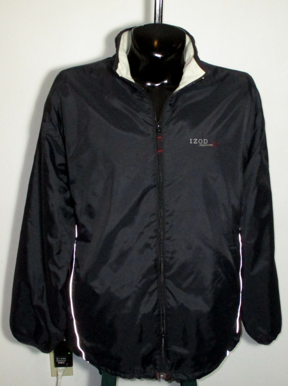 IZOD Performance Black Full Zip Reversible Jacket Size XL