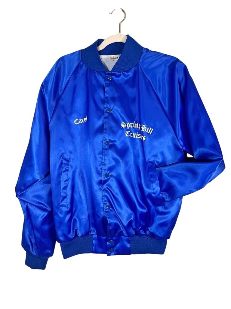 Retro Spring Hill Cruisers Classic Car Jacket M Blue Vintage Classic Graphic