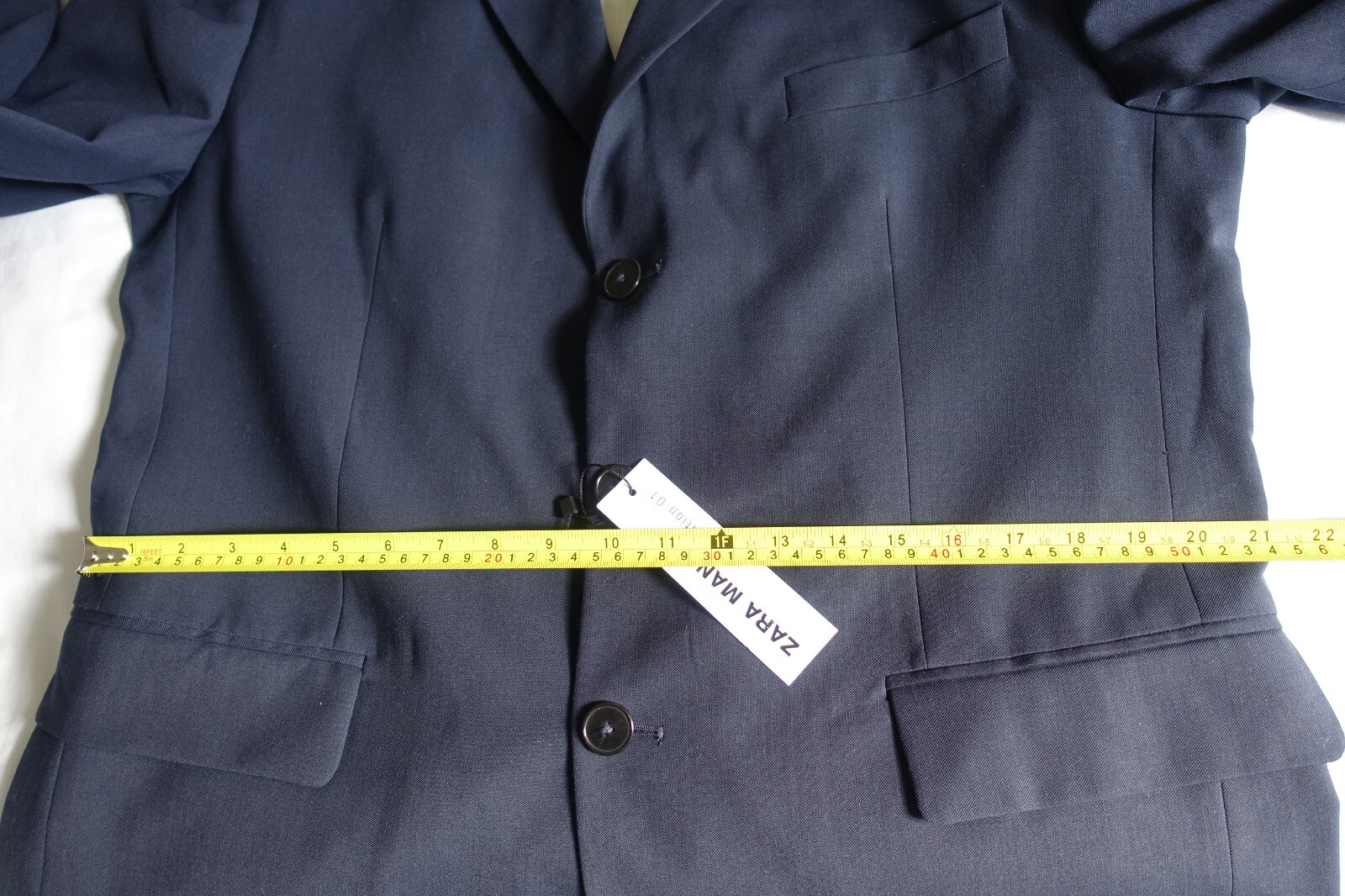 NWT ZARA MAN Black Suit Jacket 3 Button Front Size 38-40