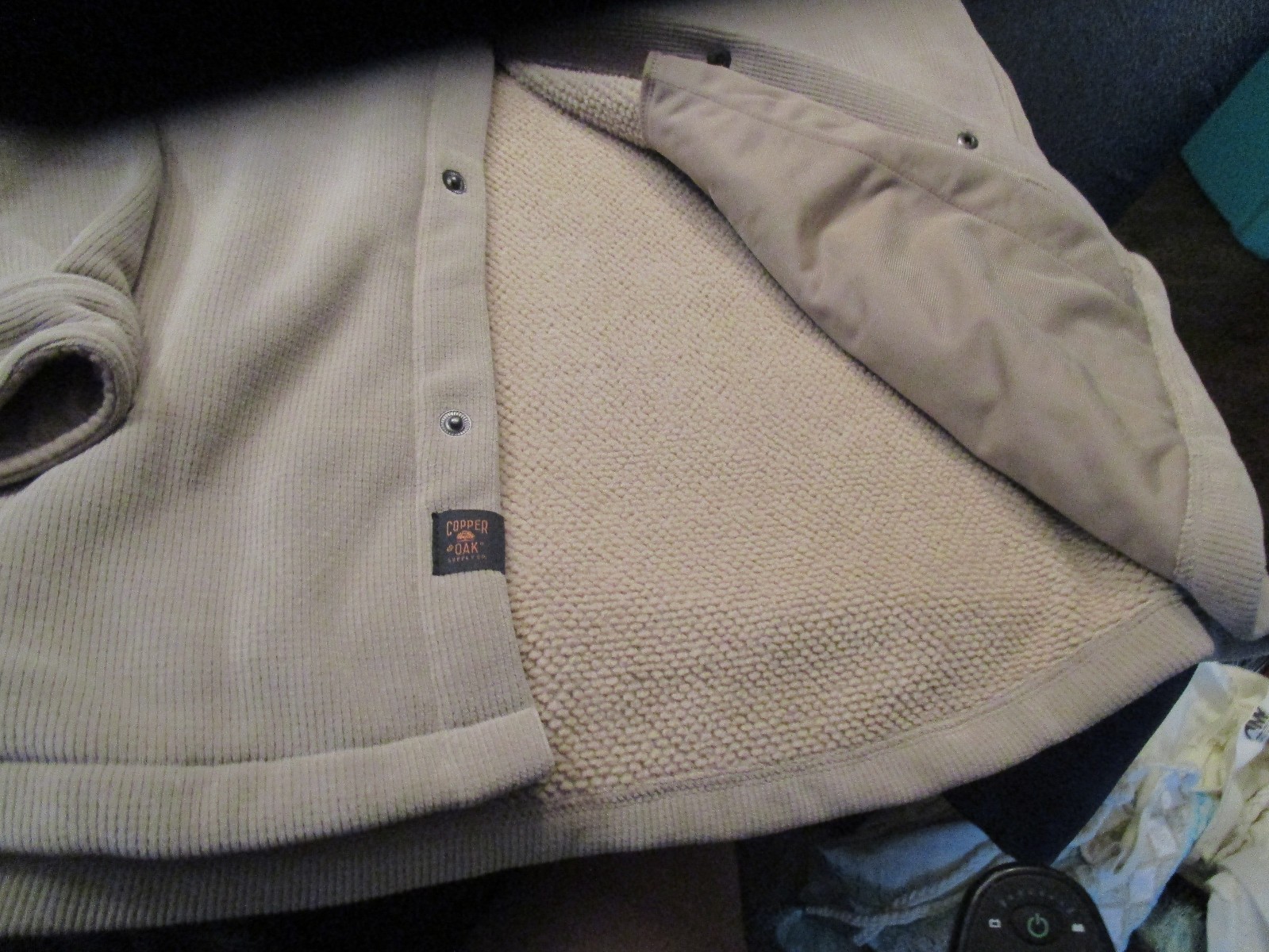 NWT Copper & Oak Men’s Fleece Shirt Jacket Heavyweight Snap Buttons BROWN 3XL