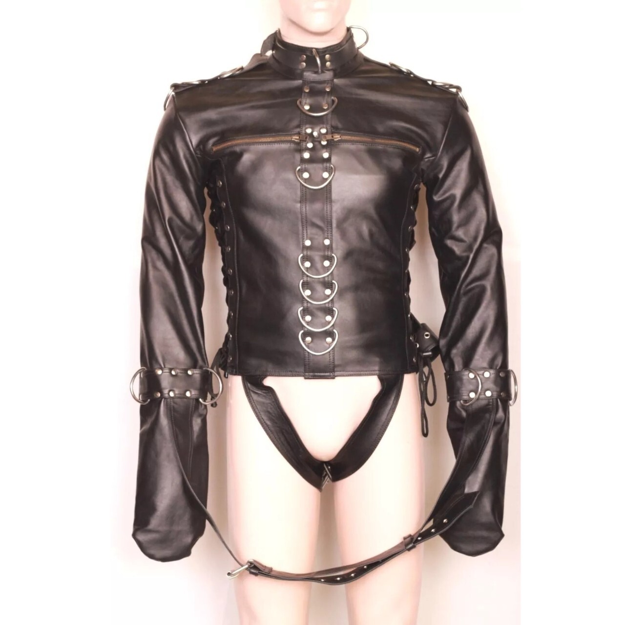 Asylum Straitjacket Body Harness Straight Jacket Costume Armbinder Clubwear