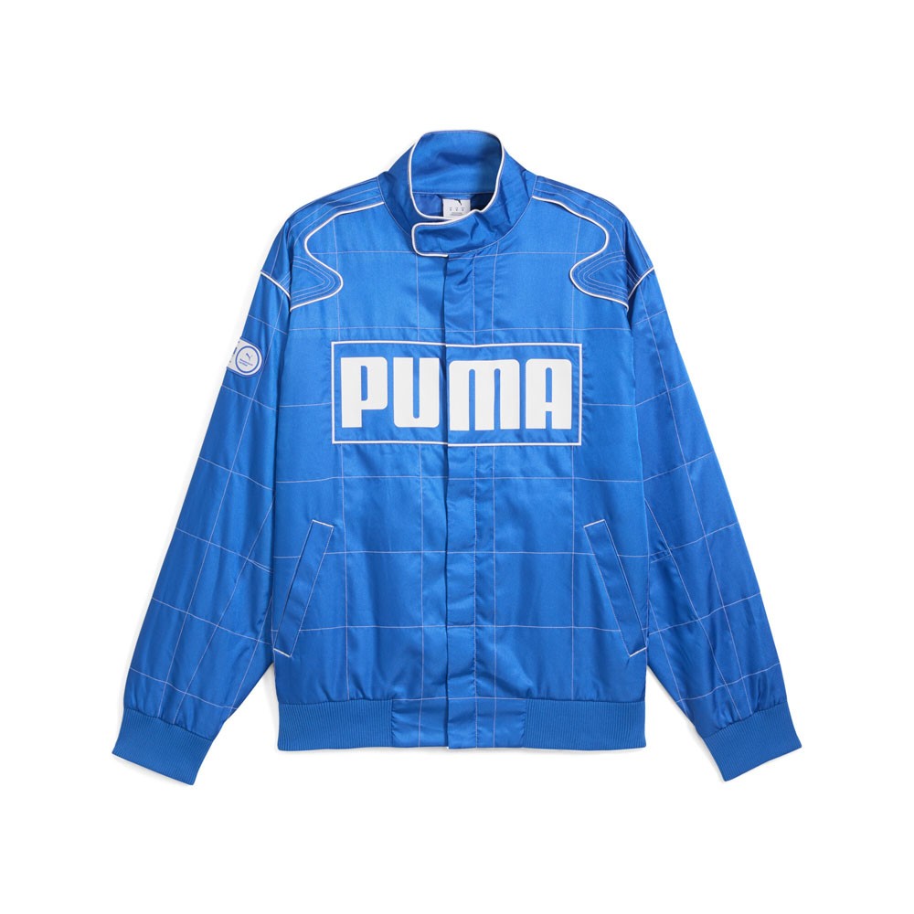 PUMA Archive Seasonal Relaxed Racer Full Zip Jacket Mens Blue Casual Athletic Ou