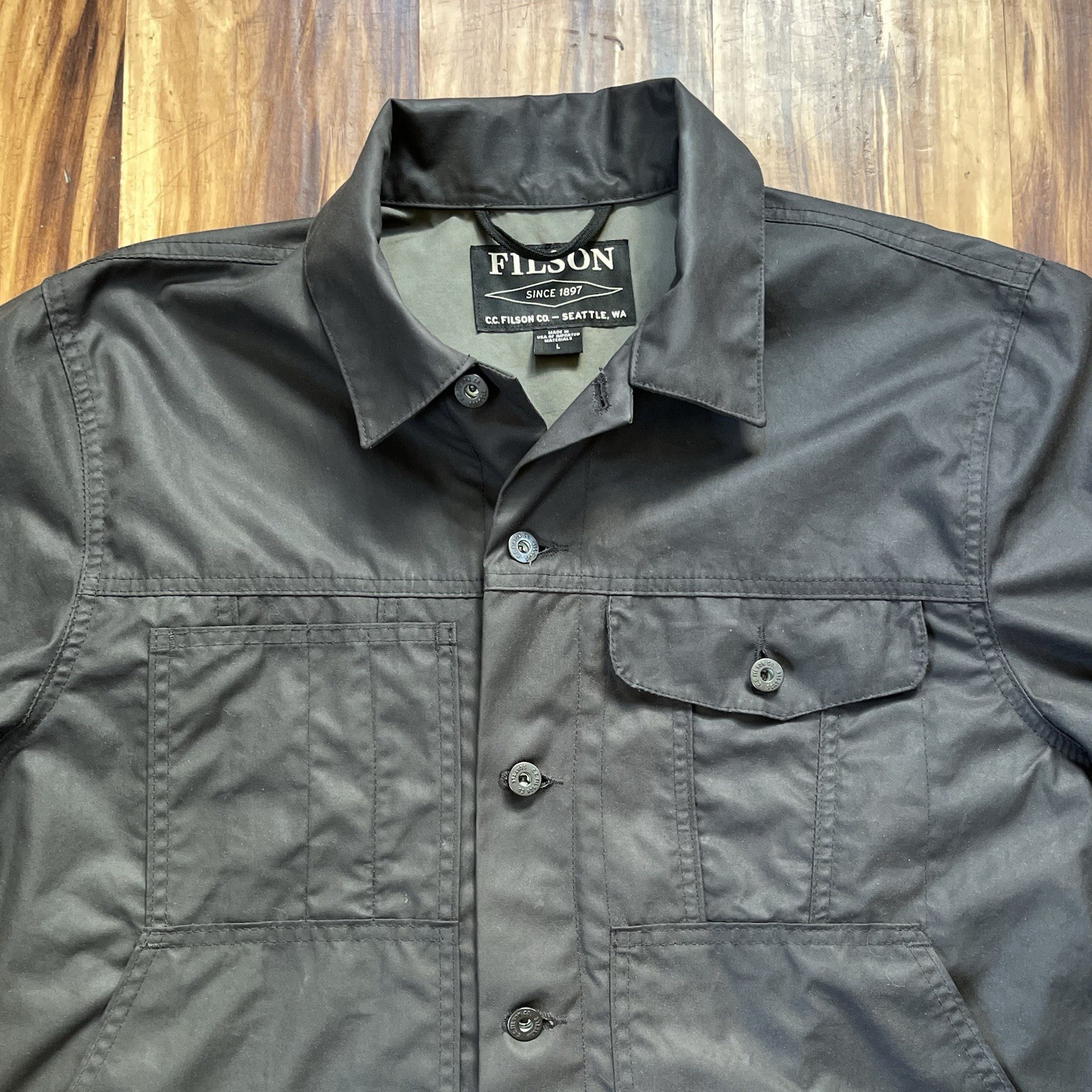 Filson 20100829 Shelter Cloth Short Lined Cruiser | Black L Made in USA NM RARE