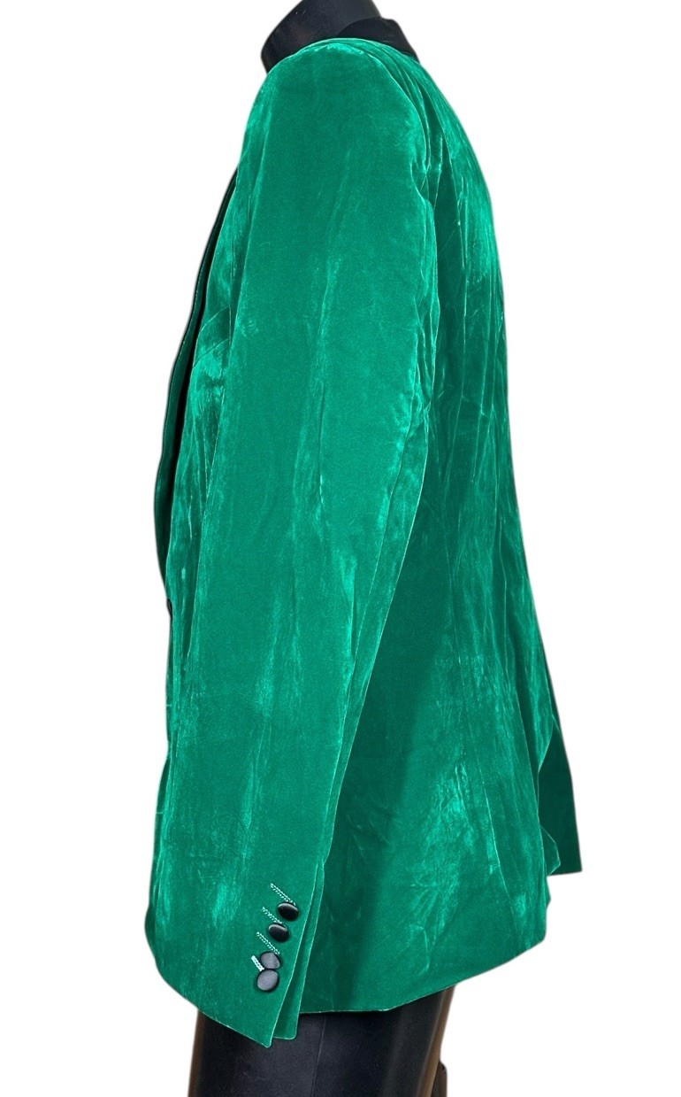 Xposed London Green Velvet Blazer Tux Jacket Mens 46 Tailored Evening Wear NEW