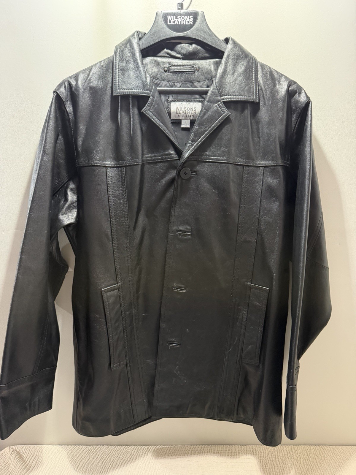 Vintage Wilsons Leather Lg Julian Men’s Classic Four-Button Leather Jacket