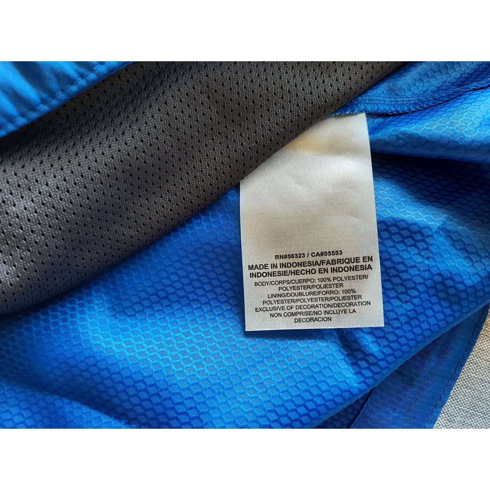 Nike Men Small Two-tone Performance Logo Drawstring Hoodie Blue/Black Winbreaker