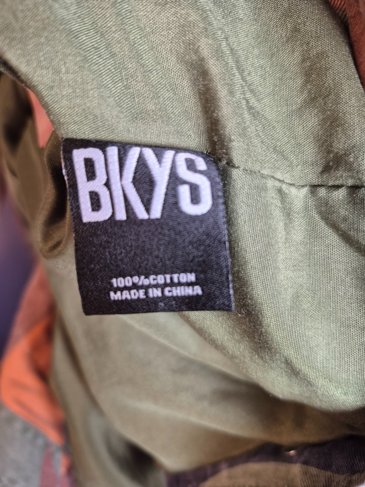 BKYS Camo Trucker Jacket Mens Small Multicolor FBM Before Money Family Cotton