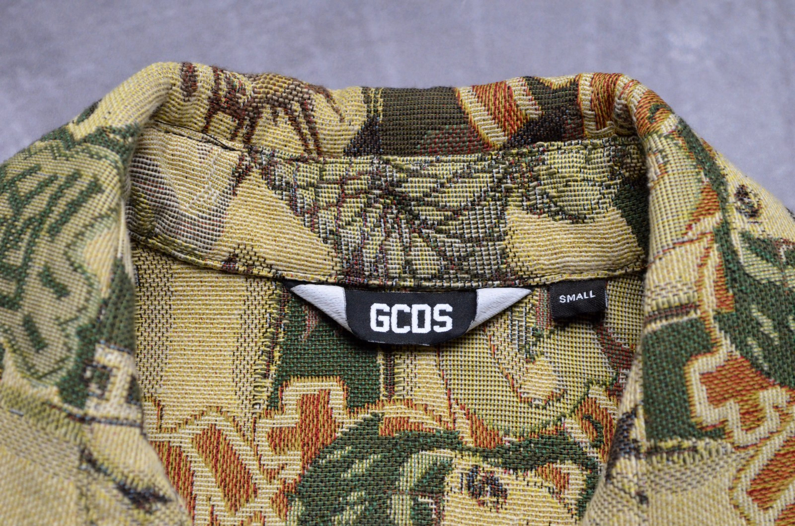 $800 GCDS Milano «Camouflage Hentai» Shirt Jacket Size S Anime Jacquard Tapestry