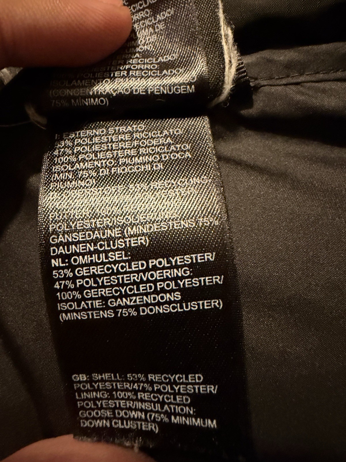 The North Face 550 Down Puffer Jacket Mens Medium Black Full Zip Vietnam