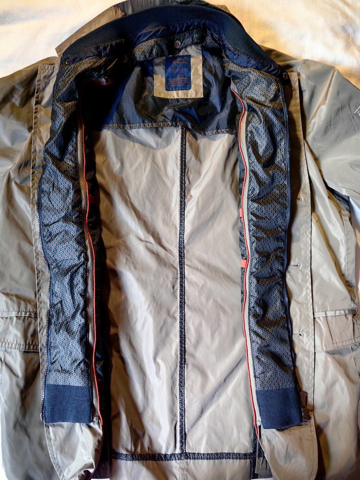 Yes-Zee Men Jacket/Coat size 2XL Fit US L-XL Gray Polyester Urban Chic