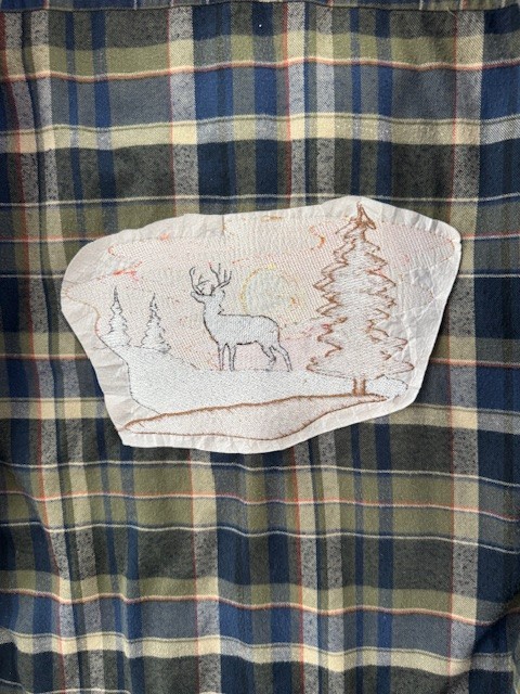 Custom Embroidered Deer Buck Cabelas Brown Plaid Flannel Lined Shirt Shacket 2XL