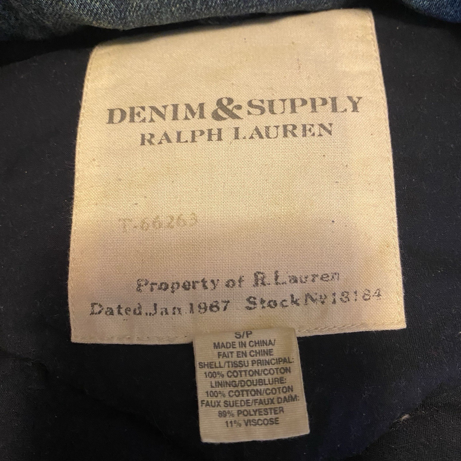 Denim & Supply Ralph Lauren Faux Brown Suede and Denim Puffer Padded Vest Size S