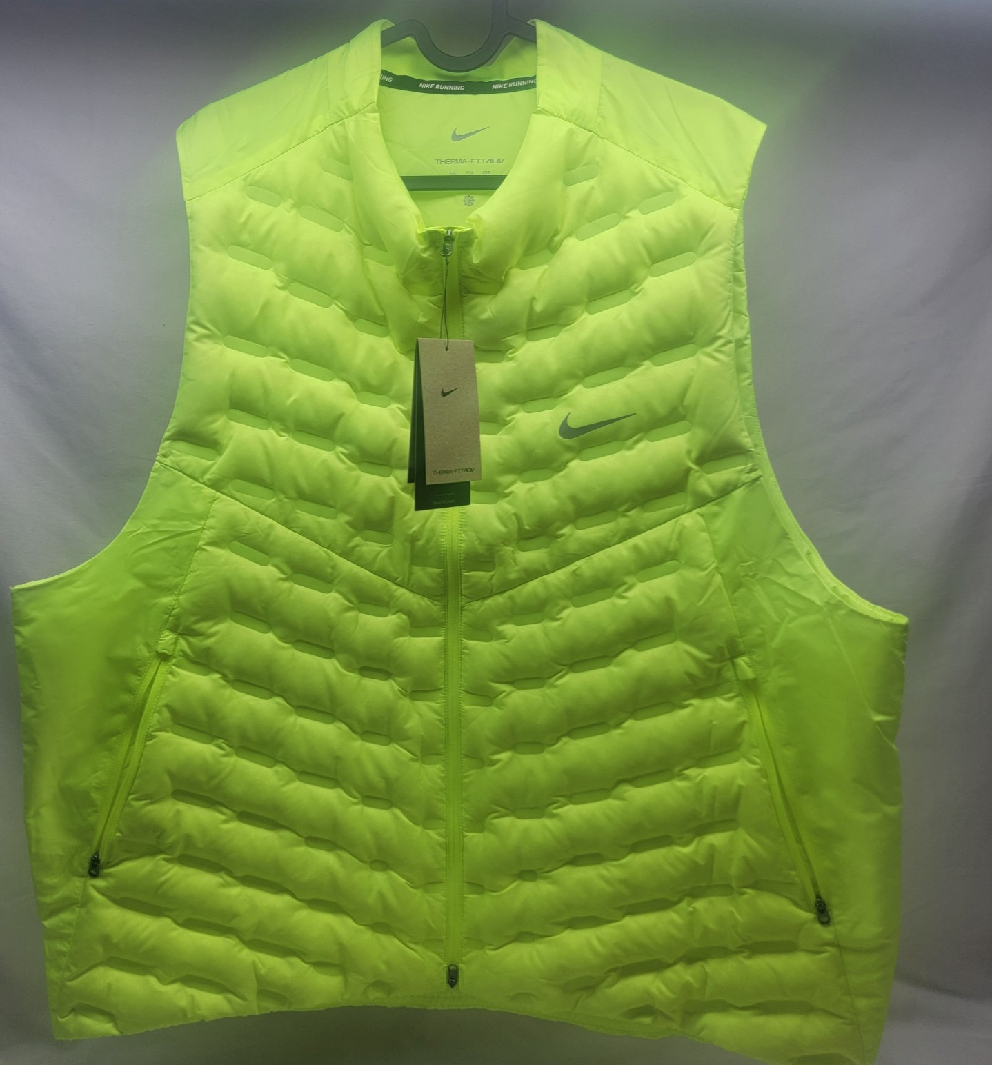 Nike Therma-FIT ADV Repel AeroLoft Down Running Vest Men Sz 2XL #FB7542-702 Volt