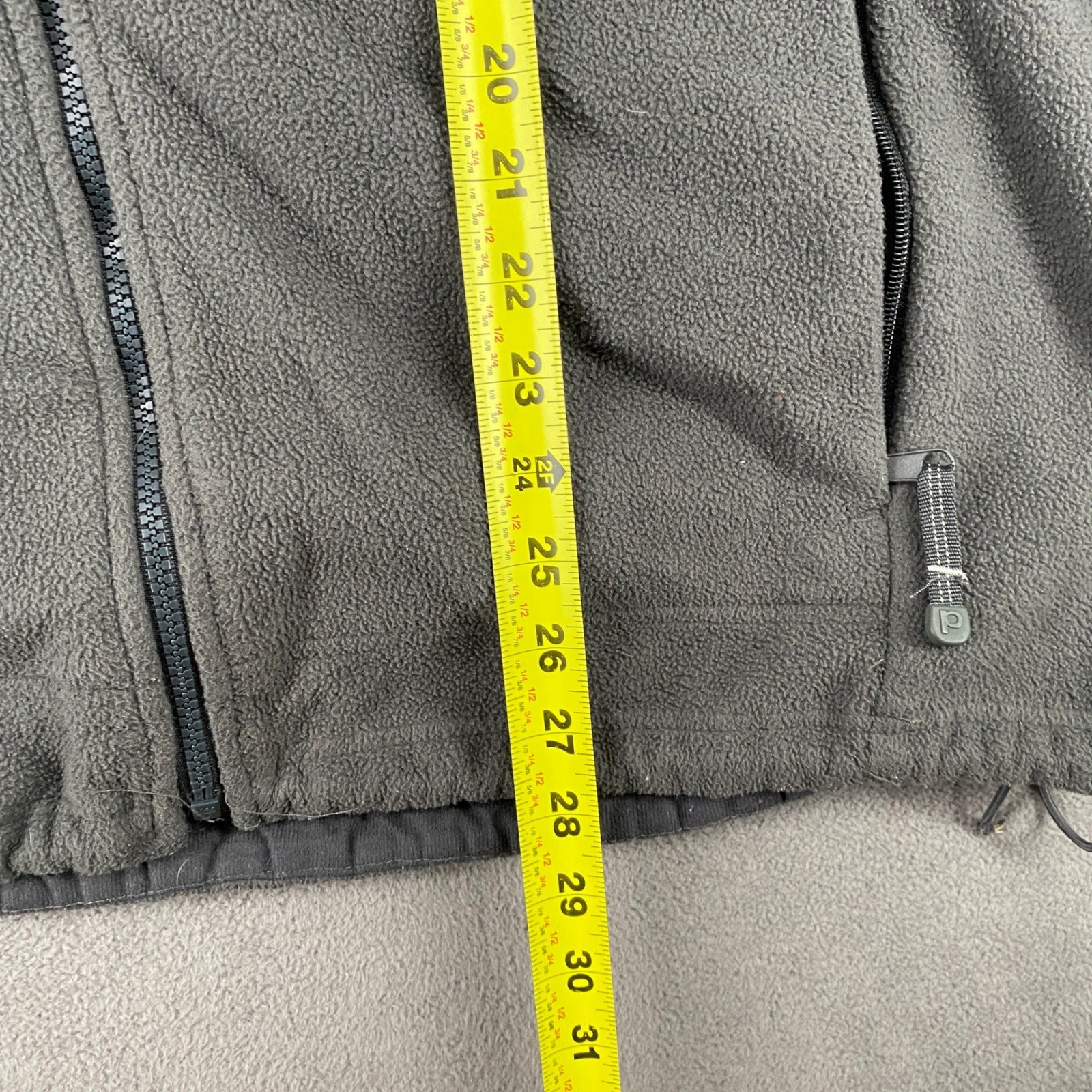 Precision Mountainwear Mens XL Gray Full Zip Fleece Jacket Outdoor Hiking Layer