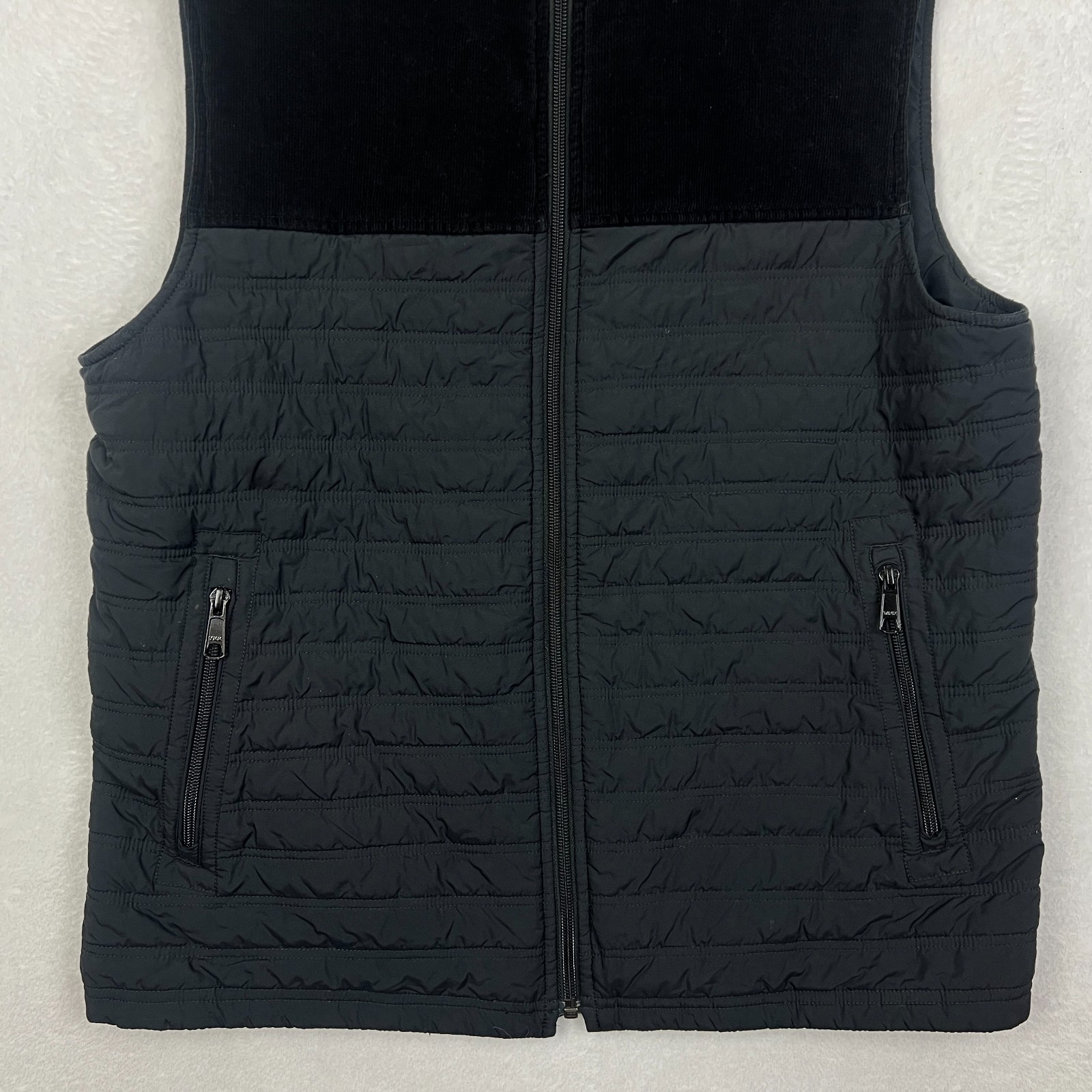 Untuckit Flannel Lined Vest Jacket Mens Medium Quilted Corduroy Full Zip