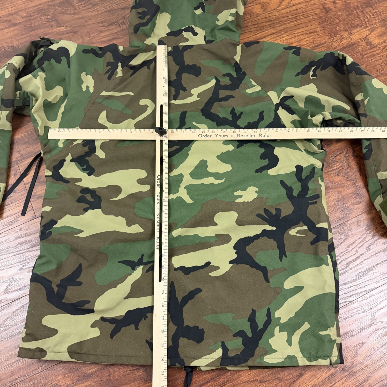 VINTAGE US Military Jacket Men L Long Parka Cold Weather Woodland Camo Full Zip