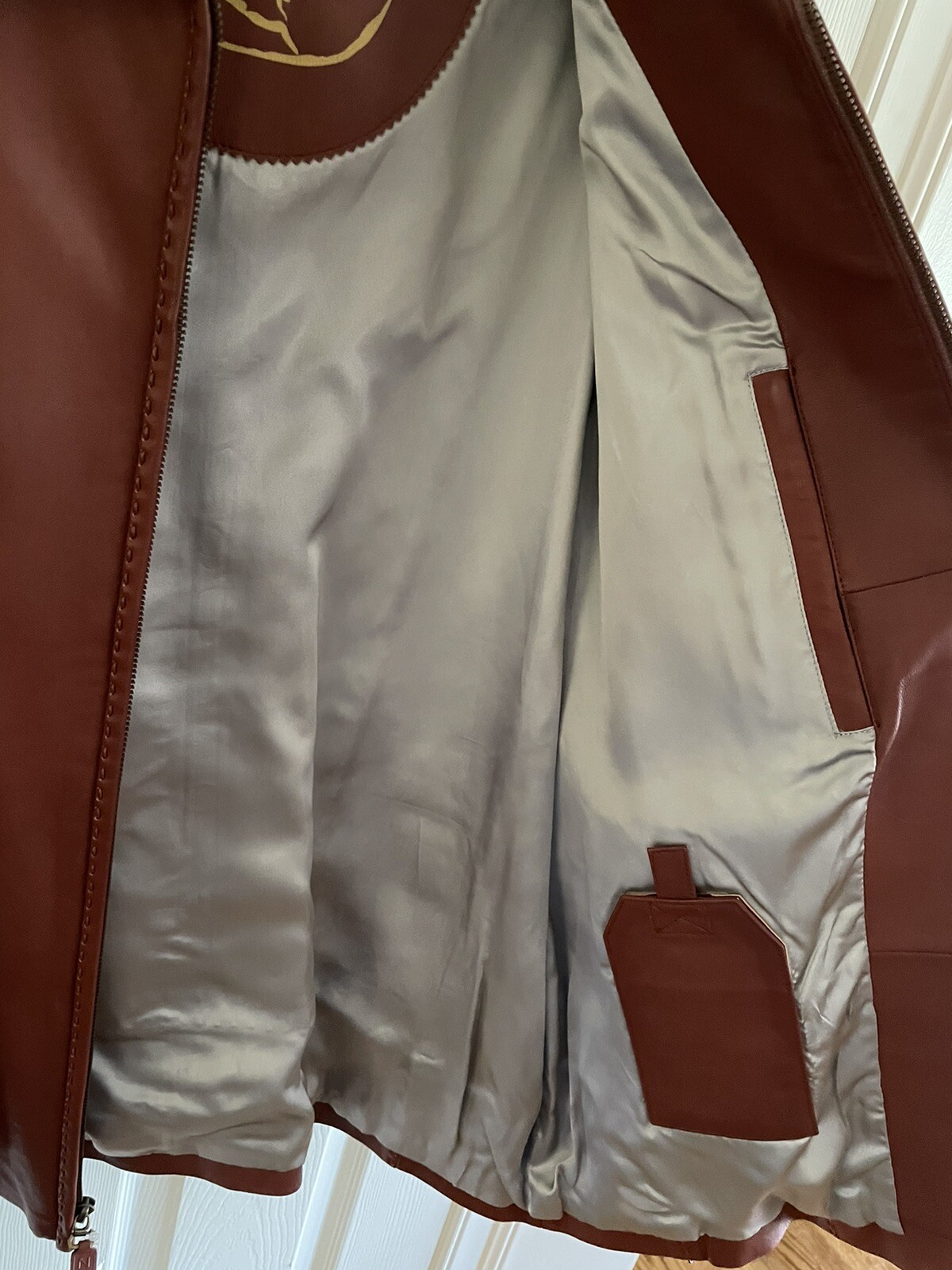 Nero Brown Lambskin Leather Jacket – Adult/Mens, exceptional, New w/ Tags