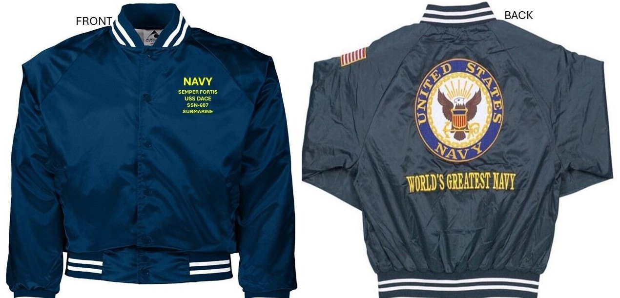 USS TINOSA SSN-606 *EMBROIDERED SATIN JACKET OFFICIALLY LICENSED