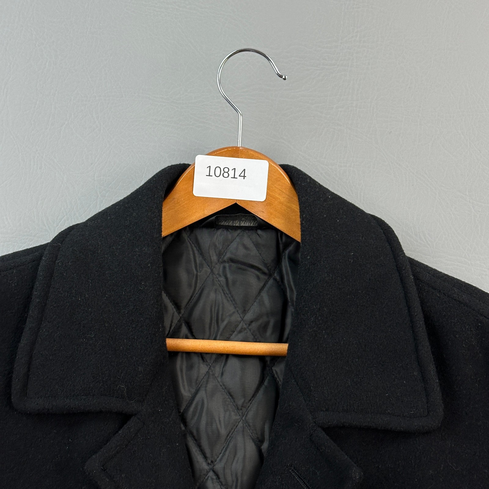 Vintage Lauren Ralph Lauren Overcoat Mens 44R Black Cashmere Blend Coat Italy