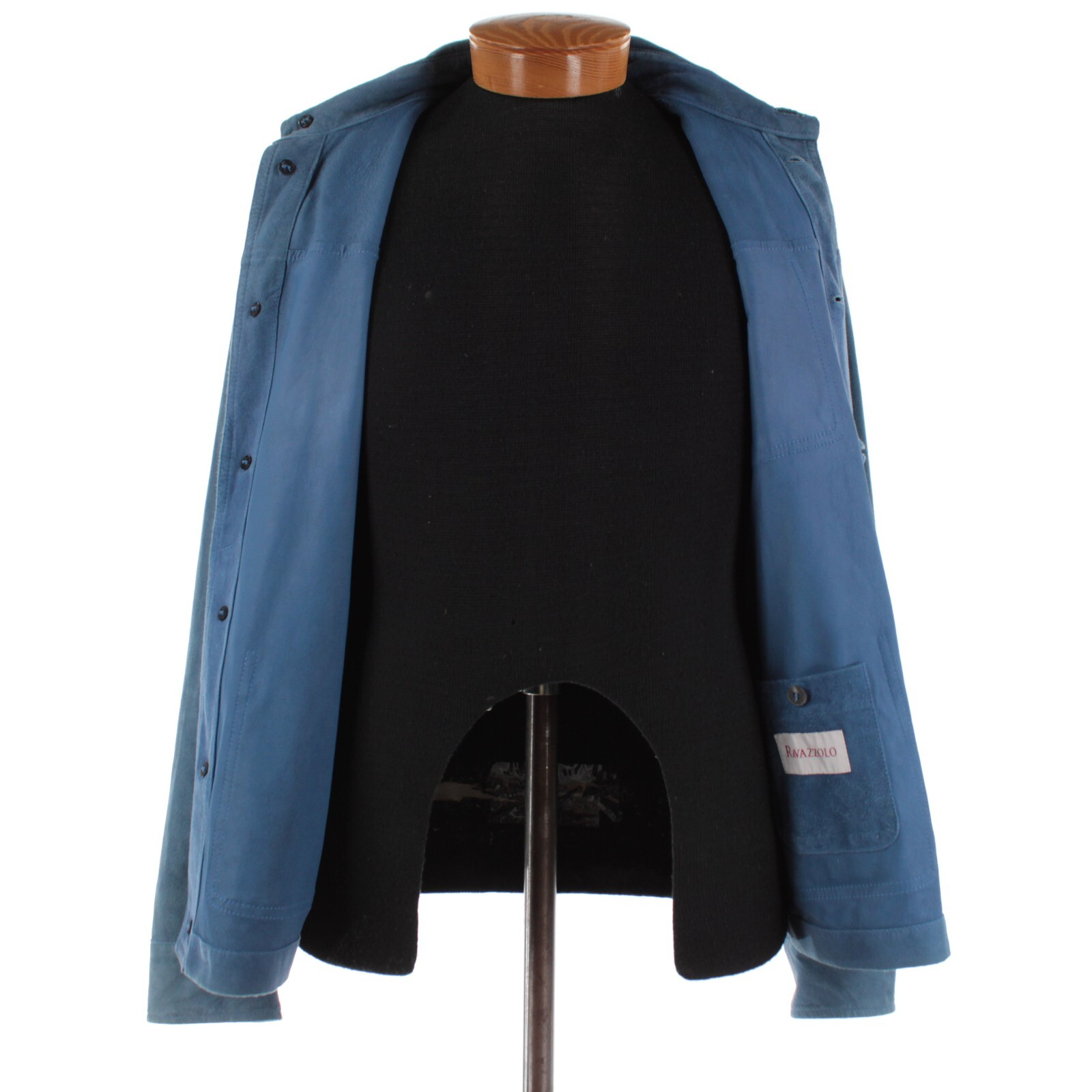 Ravazzolo NWD Soft Leather Jacket / Overshirt Size 50 (40 US) In Blue