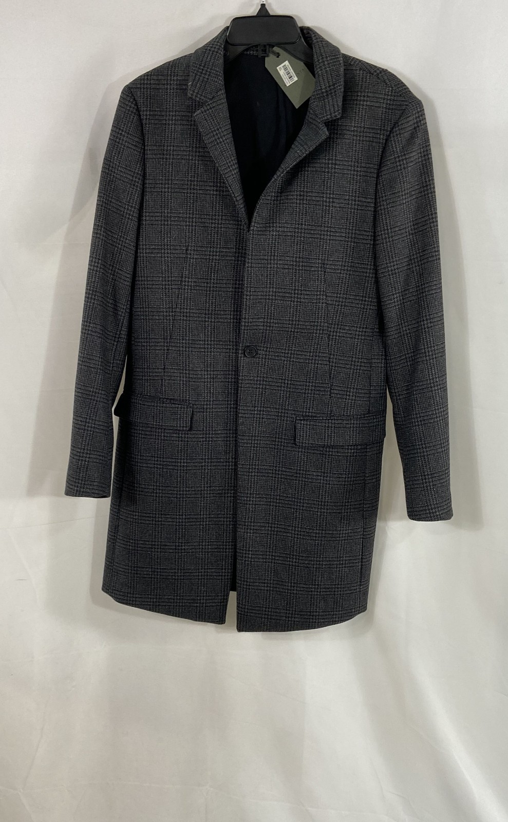 AllSaints Mens Spyro Coat Grey Black Wool Check Italian Cloth Blazer NWT Sz 38