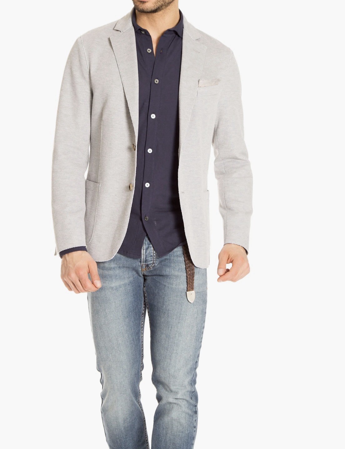 Eleventy Slim Fit Jersey Sport Coat In Grey IT 52 US 40