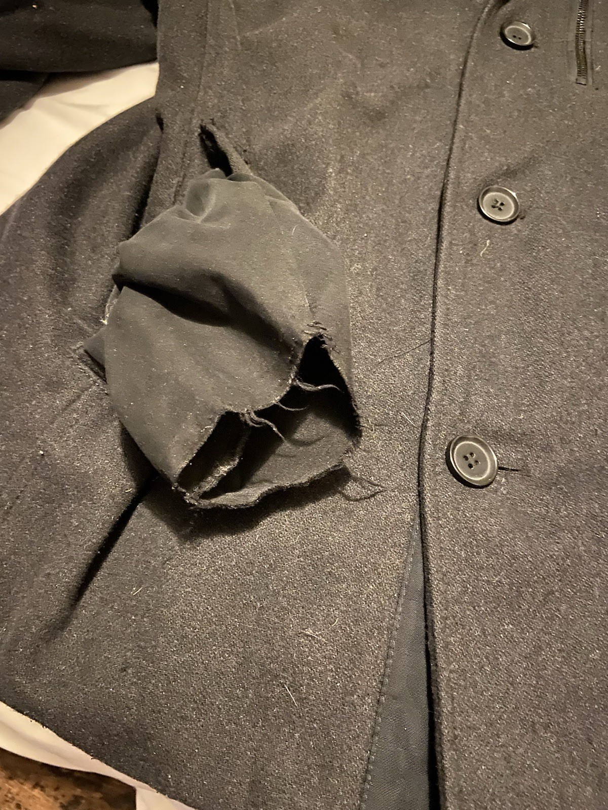 Kenneth Cole Jacket Mens Large Reaction Full Zip Wool Blend Pockets Dry Clean