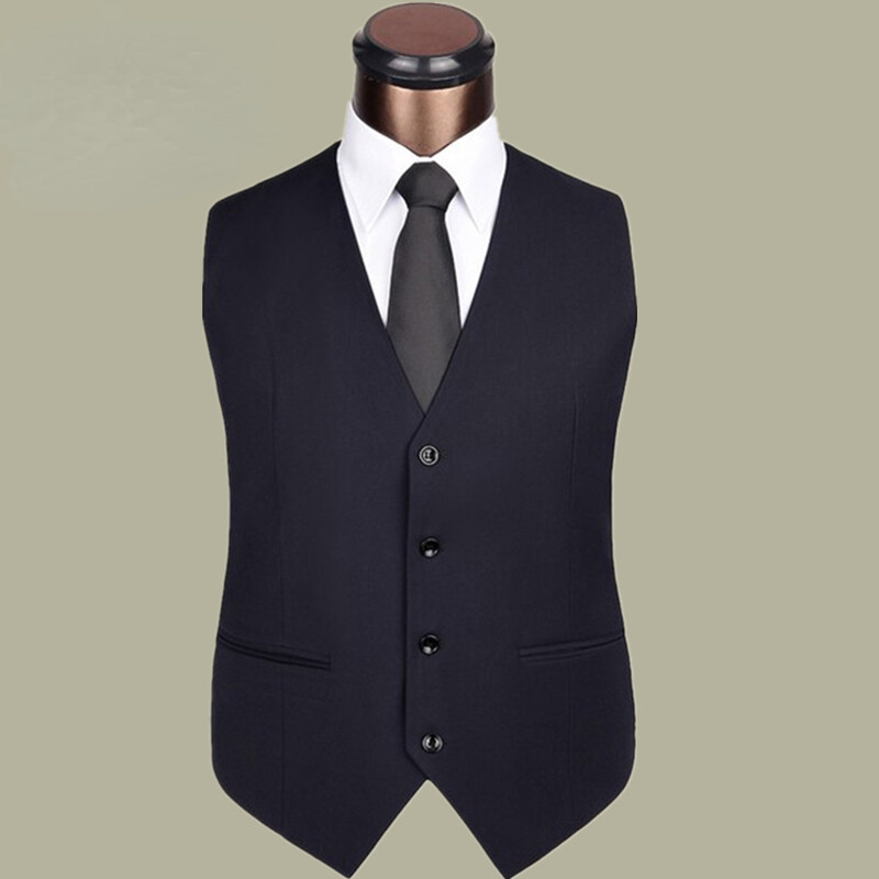 Men Suit Waistcoat Vest Gilet Single-Breasted Sleeveless Casual Formal Prom Work