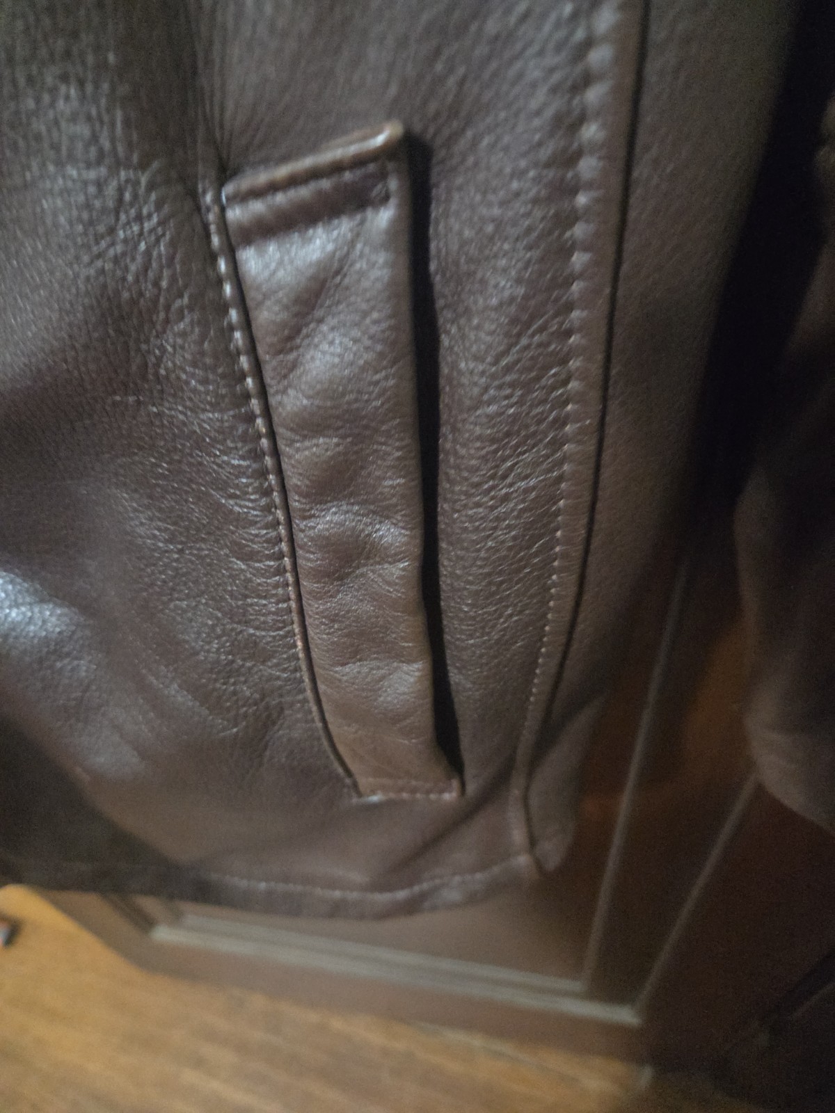 Wilson’s Leather Jacket Men’s Large Thinsulate Inner Ribbed Trim Front Zip Brown