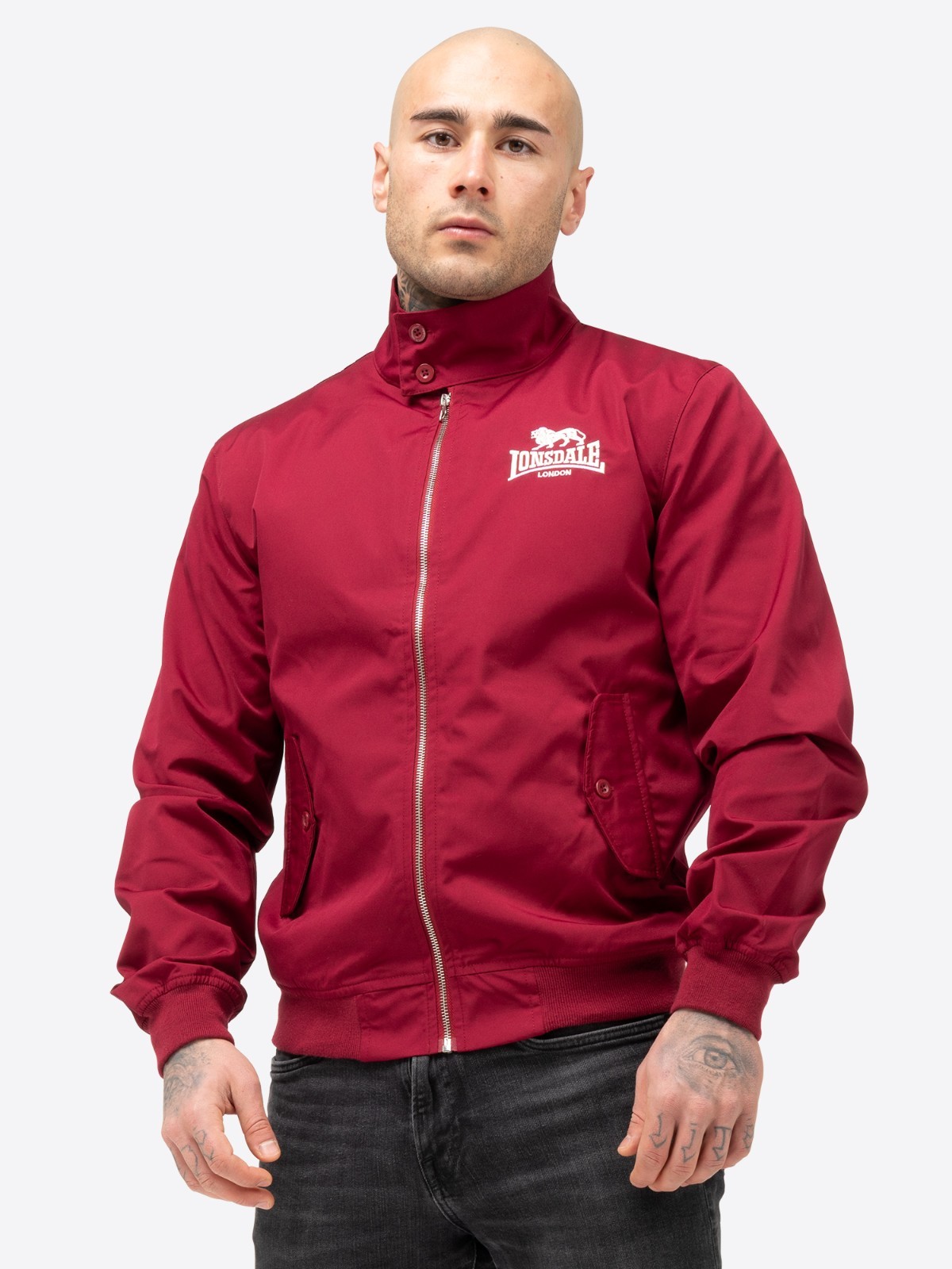 Lonsdale London Harrington Jacket Red NEW XS S M L XL 2XL 3XL 4XL 5XL Bomber Jacket
