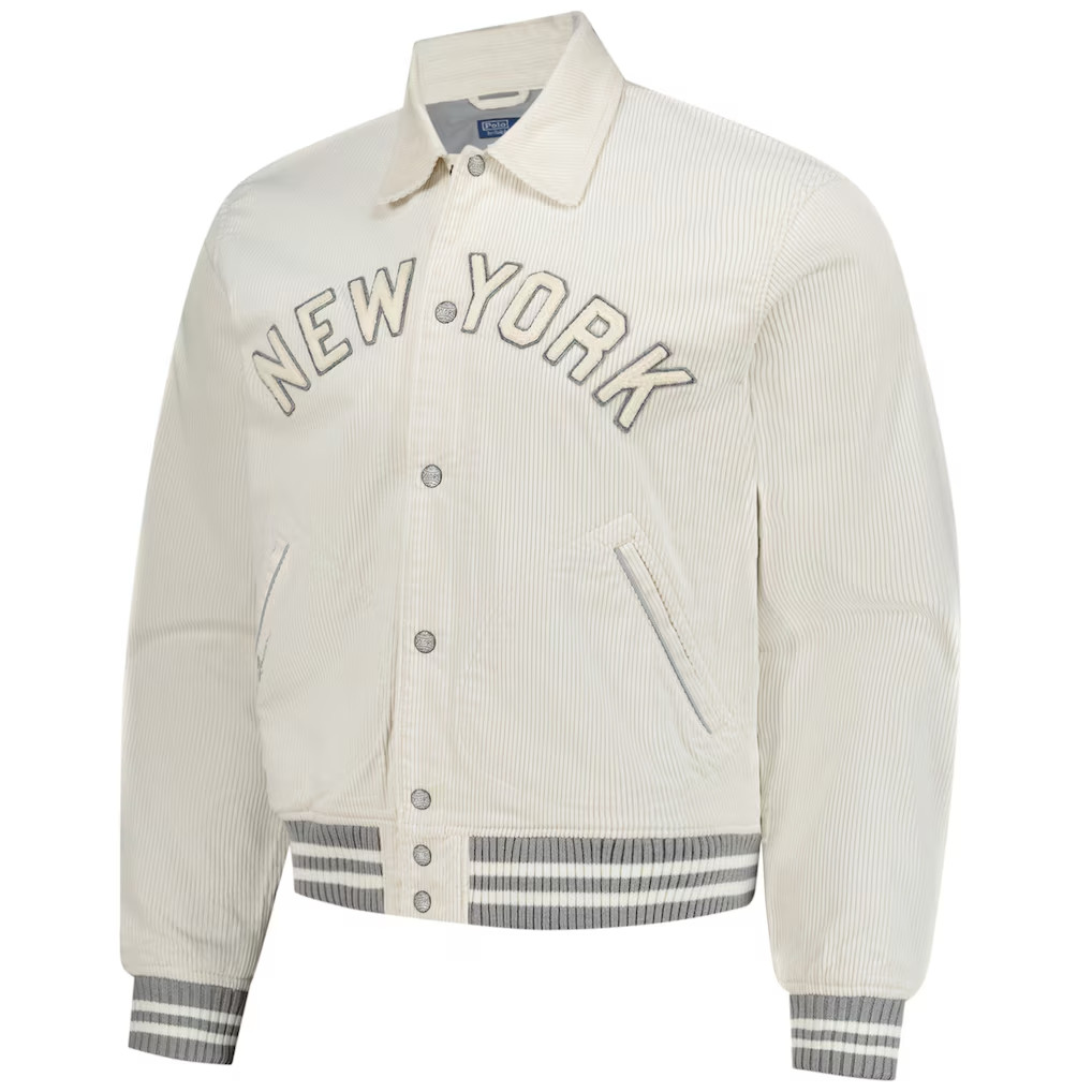 $800 Authentic Full-Snap Corduroy Jacket – Cream XL