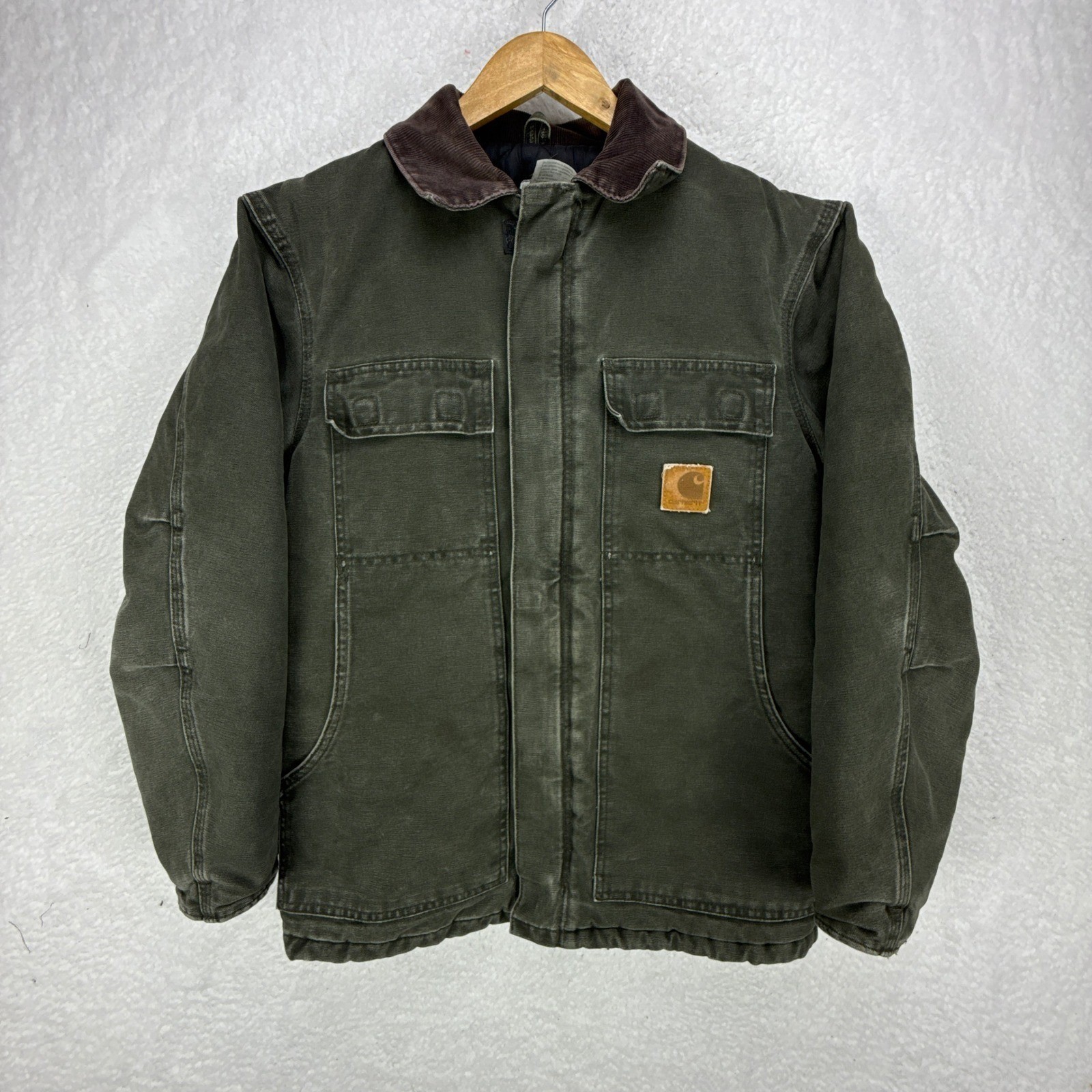 Carhartt Arctic Jacket Nylon Quilt Lined Mens Small C26 MOS Moss Green