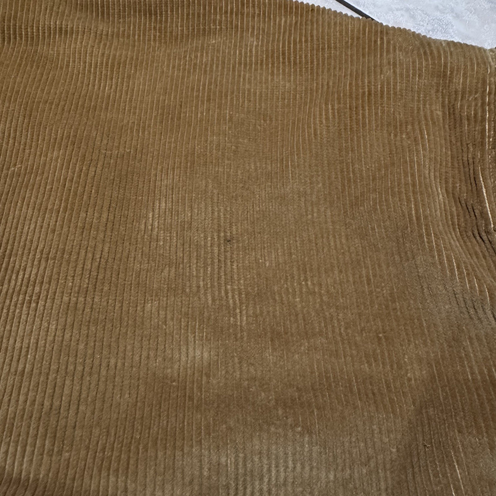 VTG 60s Campus Tan Corduroy Faux Fur Lined Jacket With Knit Sleeves Size 44 USA