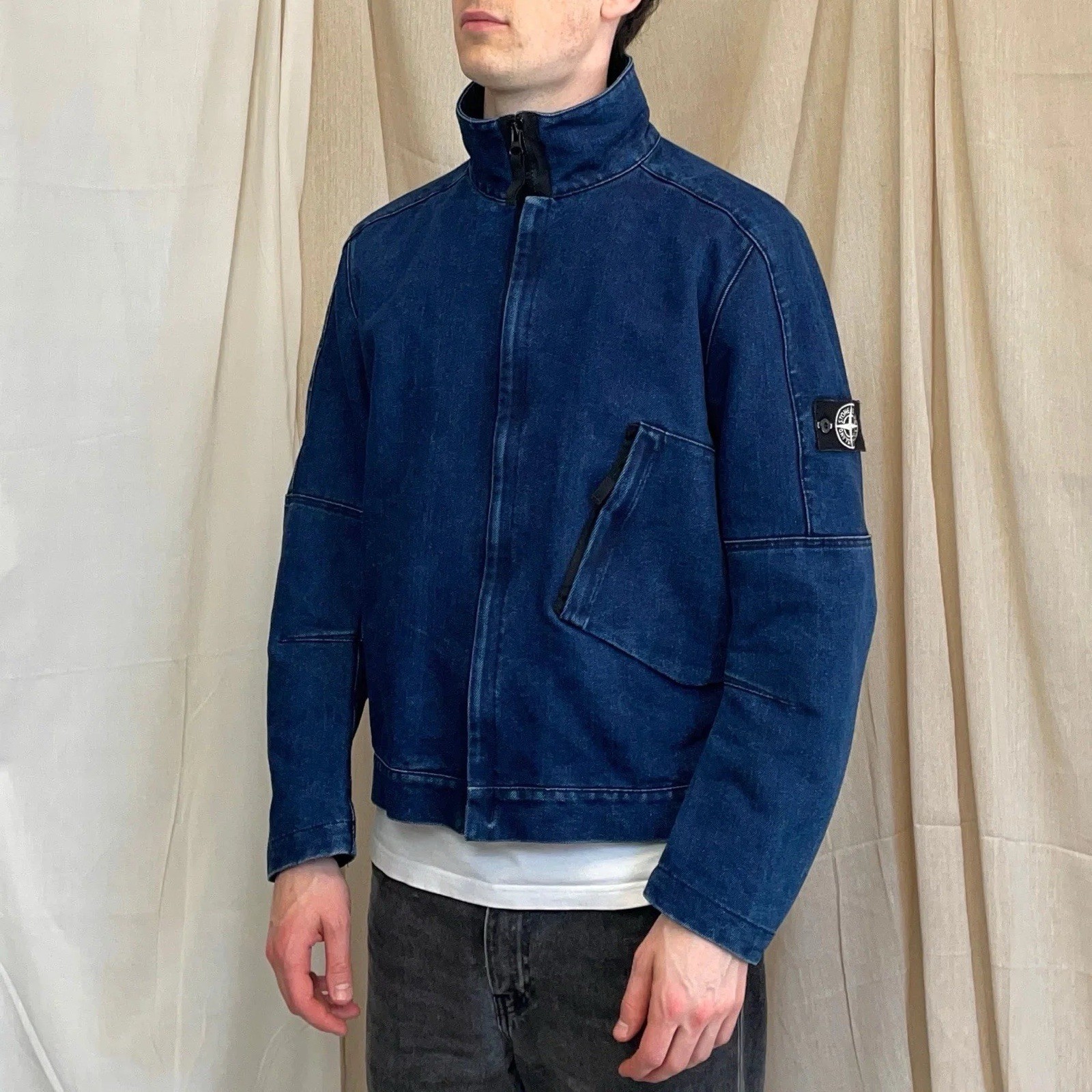 Stone Island Blue AW16 Polypropylene Denim Articulated Jacket Sz L NWT RARE