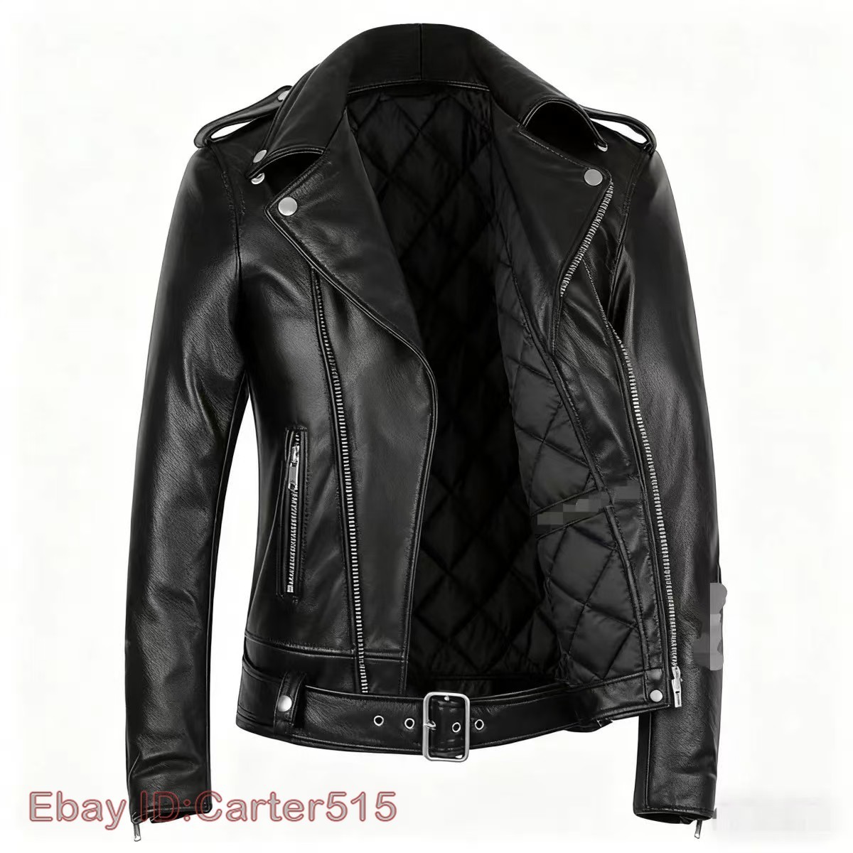 Men’s British Style Zipper Faux Leather Jacket Lapel Collar Buckle Coat Fashion