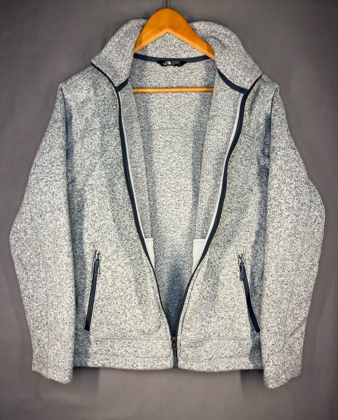 The North Face Men’s Heathered Gray Full Zip Fleece Jacket Size Medium