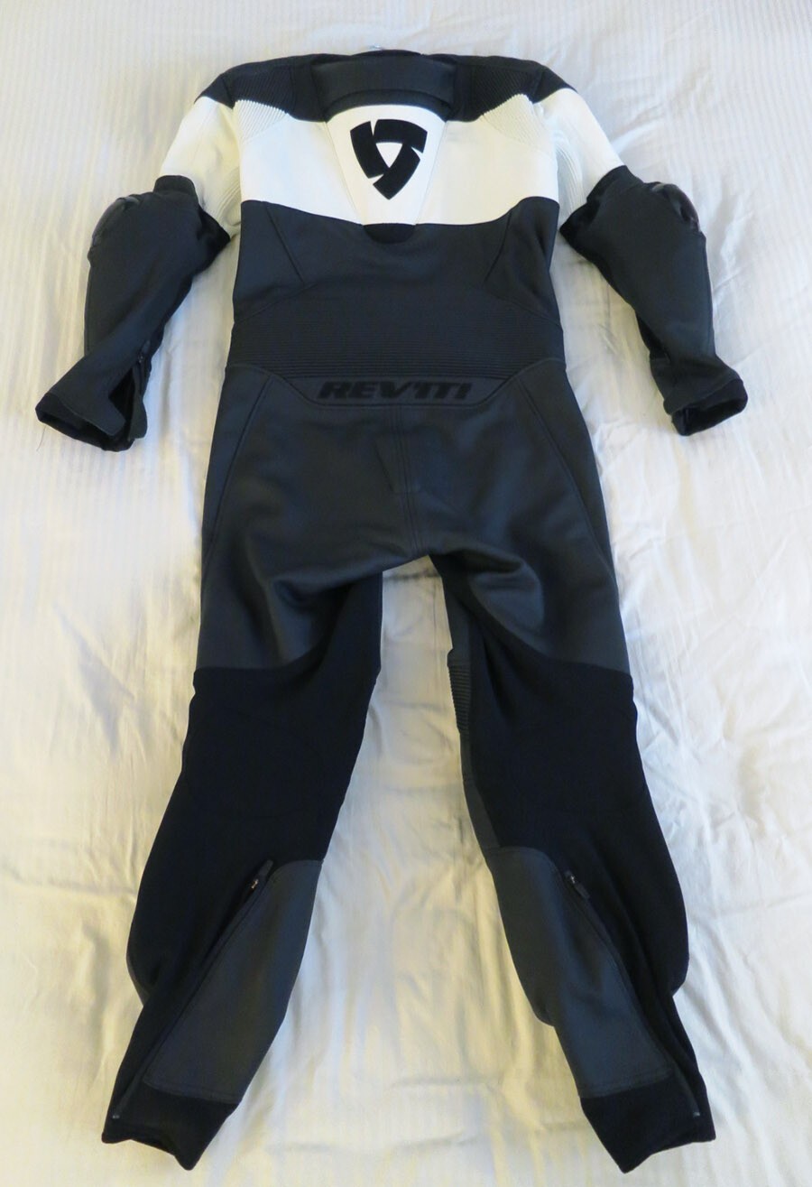 ~NWT Rev It! Leather 1-piece Nova Motorcycle Race/Track Suit 48 Black White~