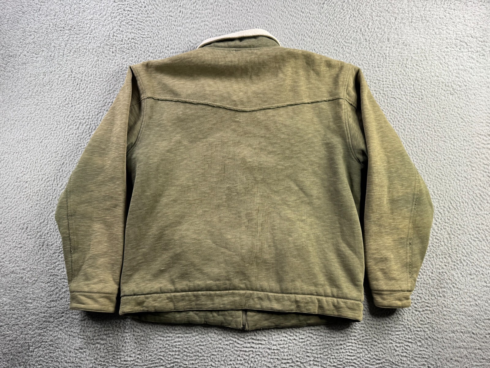 Vintage No Fear Jacket Mens 2XL Green Full Zip Fleece Sweat Y2K Collared