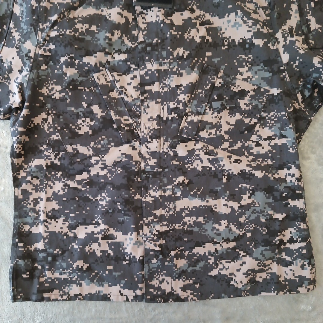 Propper Jacket Mens Large Gray Camouflage Rip Stop BDU Full Zip Pockets New