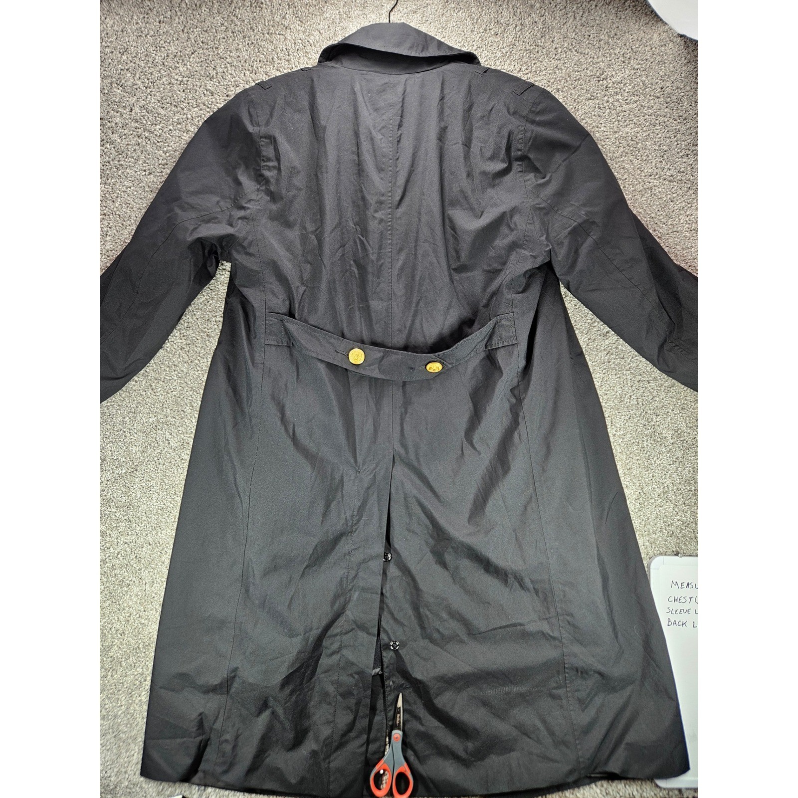 Flying Cross US Naval Academy Trench Coat Gore-Tex Men’s 44S Black Rain Jacket