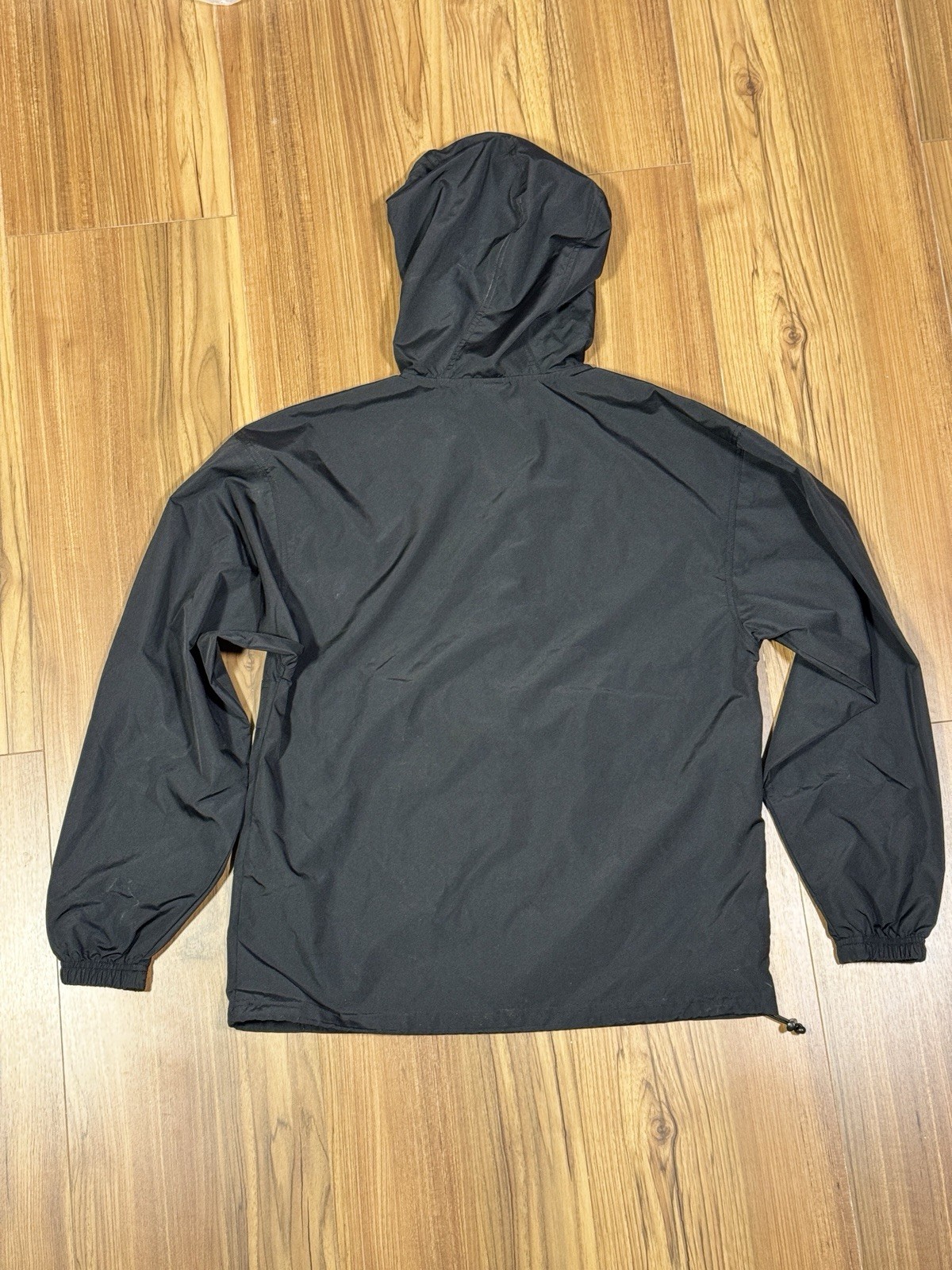 Classic Champion Men’s S Black Hooded Anorak Jacket w/ Nylon Embroidered Patch