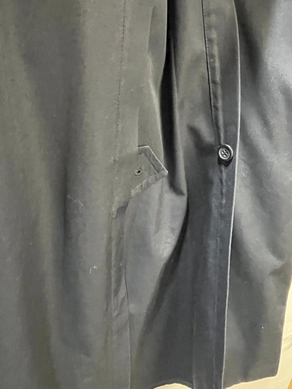 Burberrys Mens Trench Coat Blue 36R Belted Lined Designer Luxury