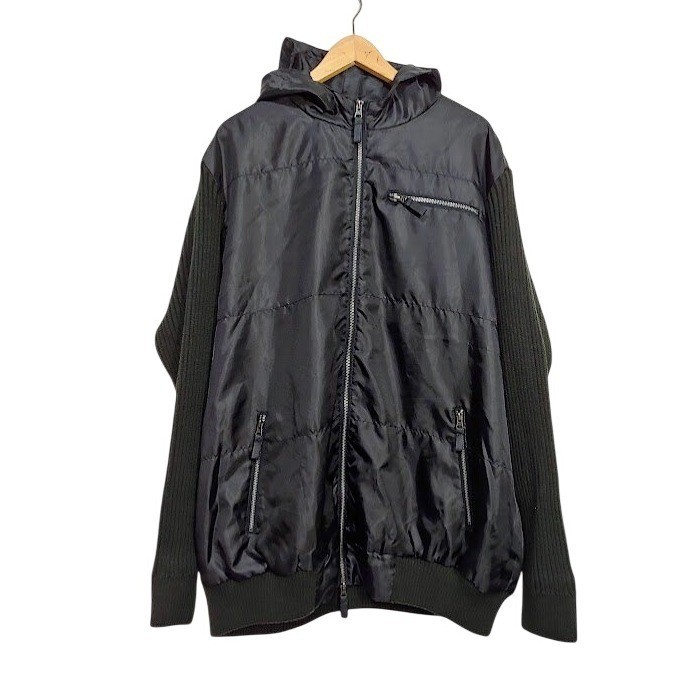 Liberty Blues Jeans Company Mens Black Hooded Jacket With Knit Sleeves Size 2XL
