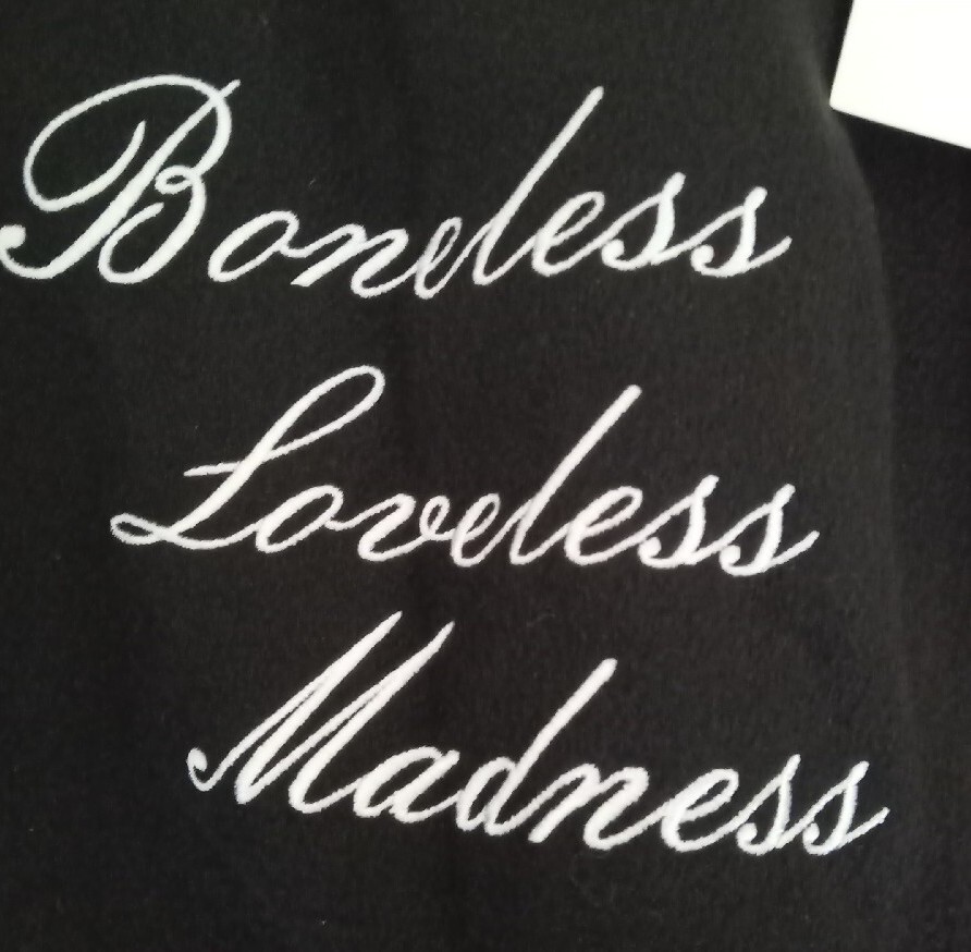 BONELESS Cloud Skeleton Varsity Jacket-Black- Size L-New-US Seller