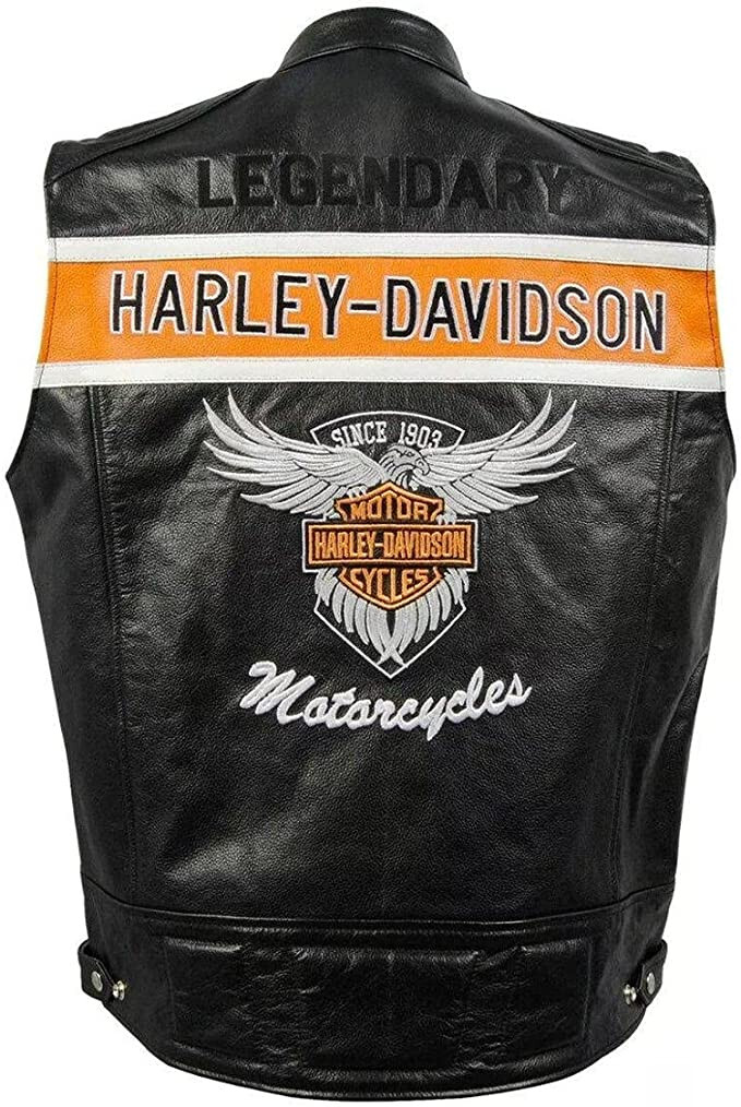 New Customized Harley Davidson Leather Motorbike Vest Motorcycle Waistcoat Black