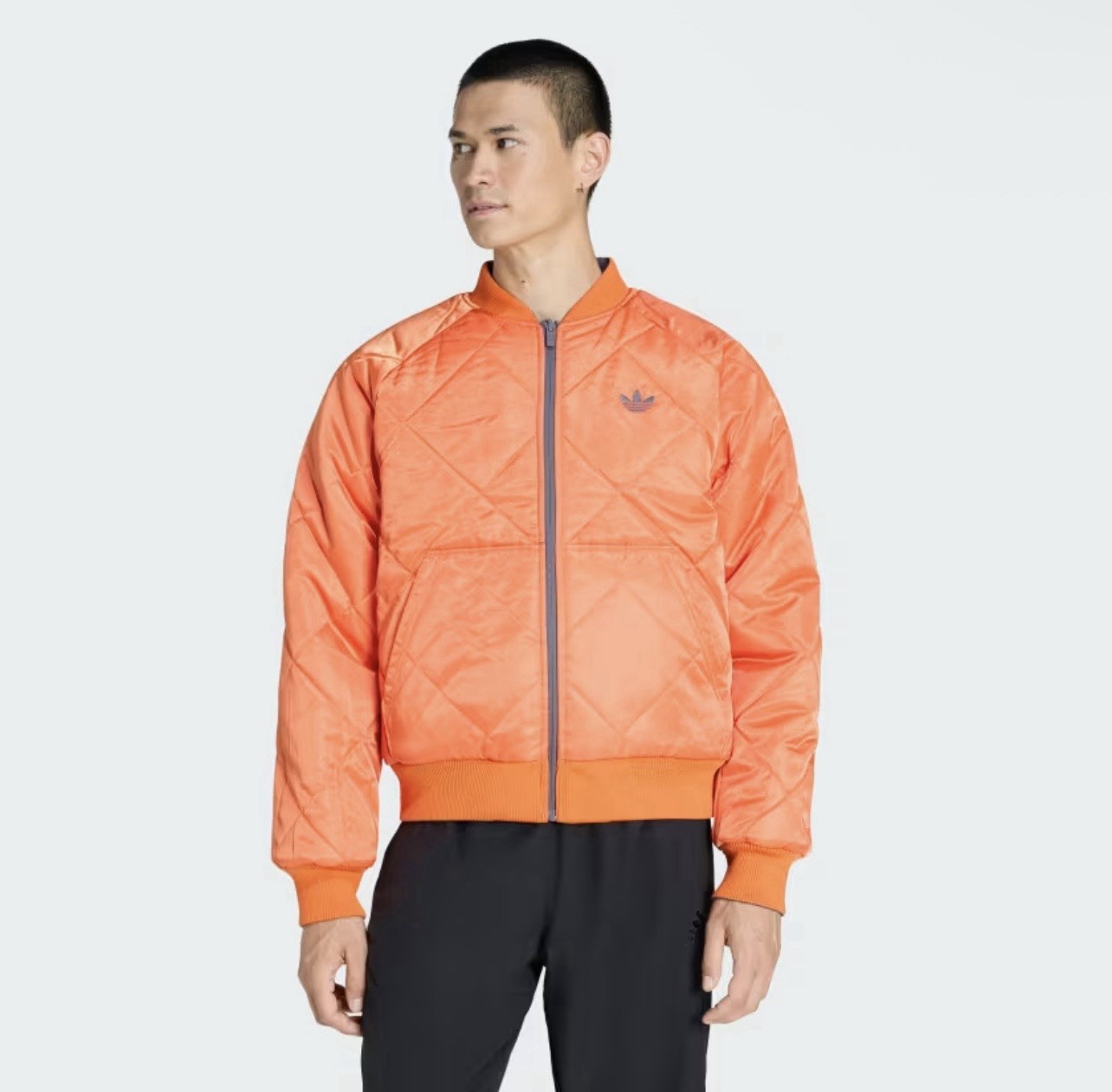 Adidas Originals Reversible Superstar Bomber Jacket Gray Orange Men’s M KR7618
